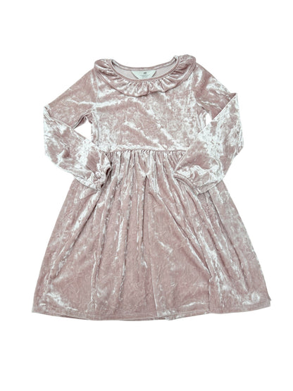 H&M Pink Velvet Long Sleeve Dress 8