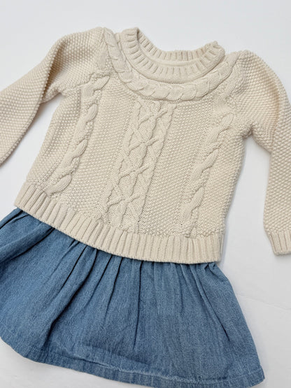 Gap Cable Knit Denim Dress 2T