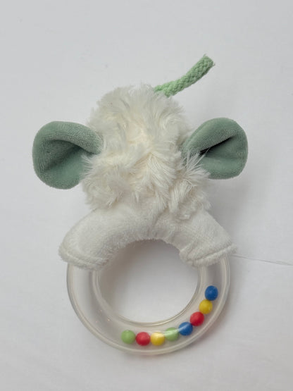 Plush Lamb Ring Rattle Teether Toy
