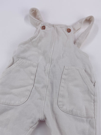 Zara Cream Fleece Overalls 3-6M