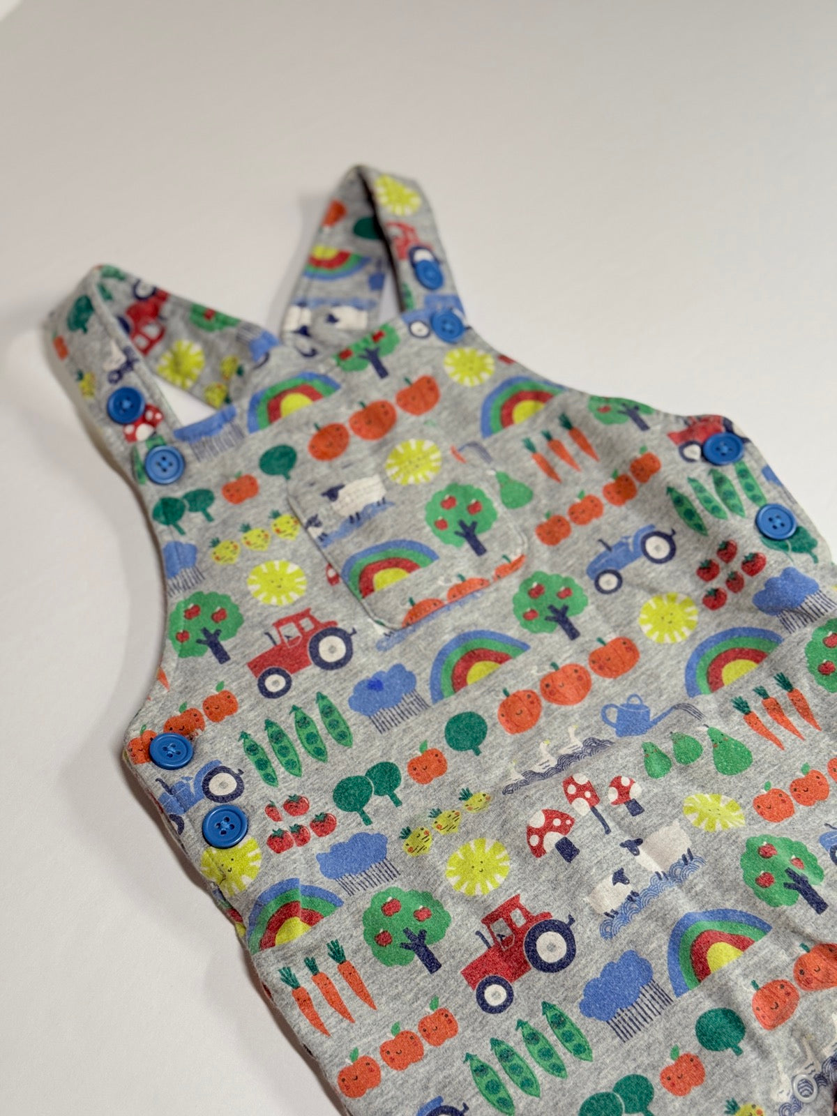 Baby Boden Farm Print Overalls 18-24m