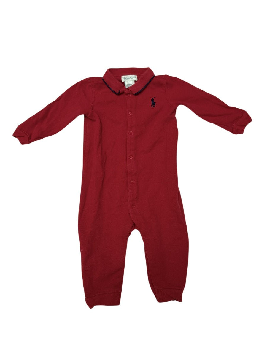 Ralph Lauren Red Polo Romper 9M