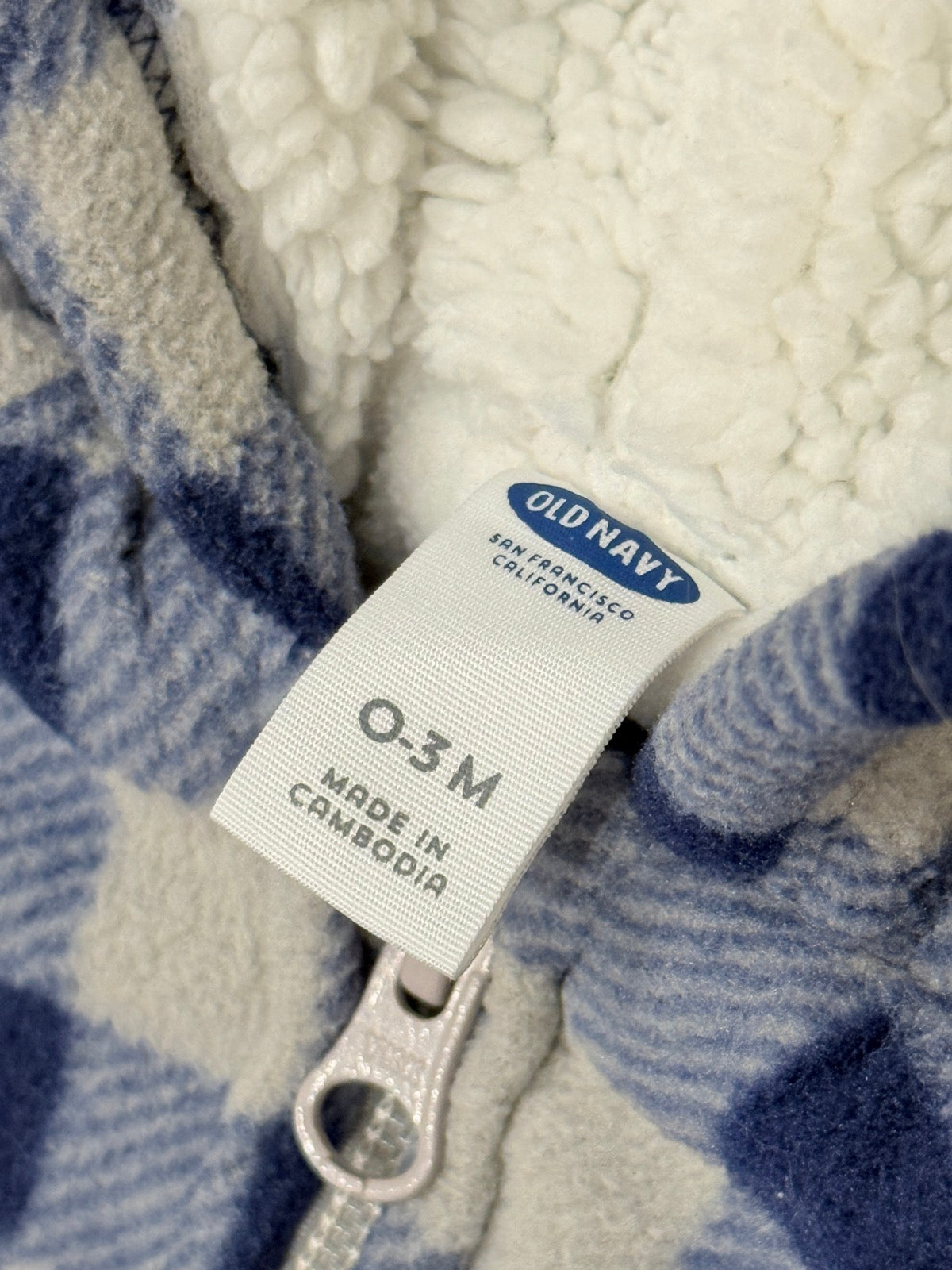 Old Navy Plaid Fleece Bear Snowsuit 0-3M