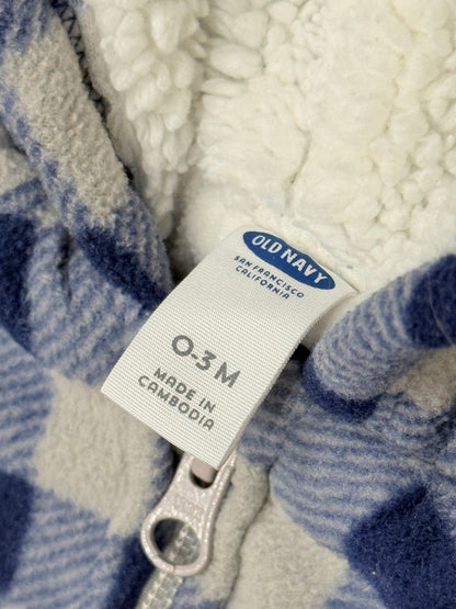 Old Navy Plaid Fleece Bear Snowsuit 0-3M