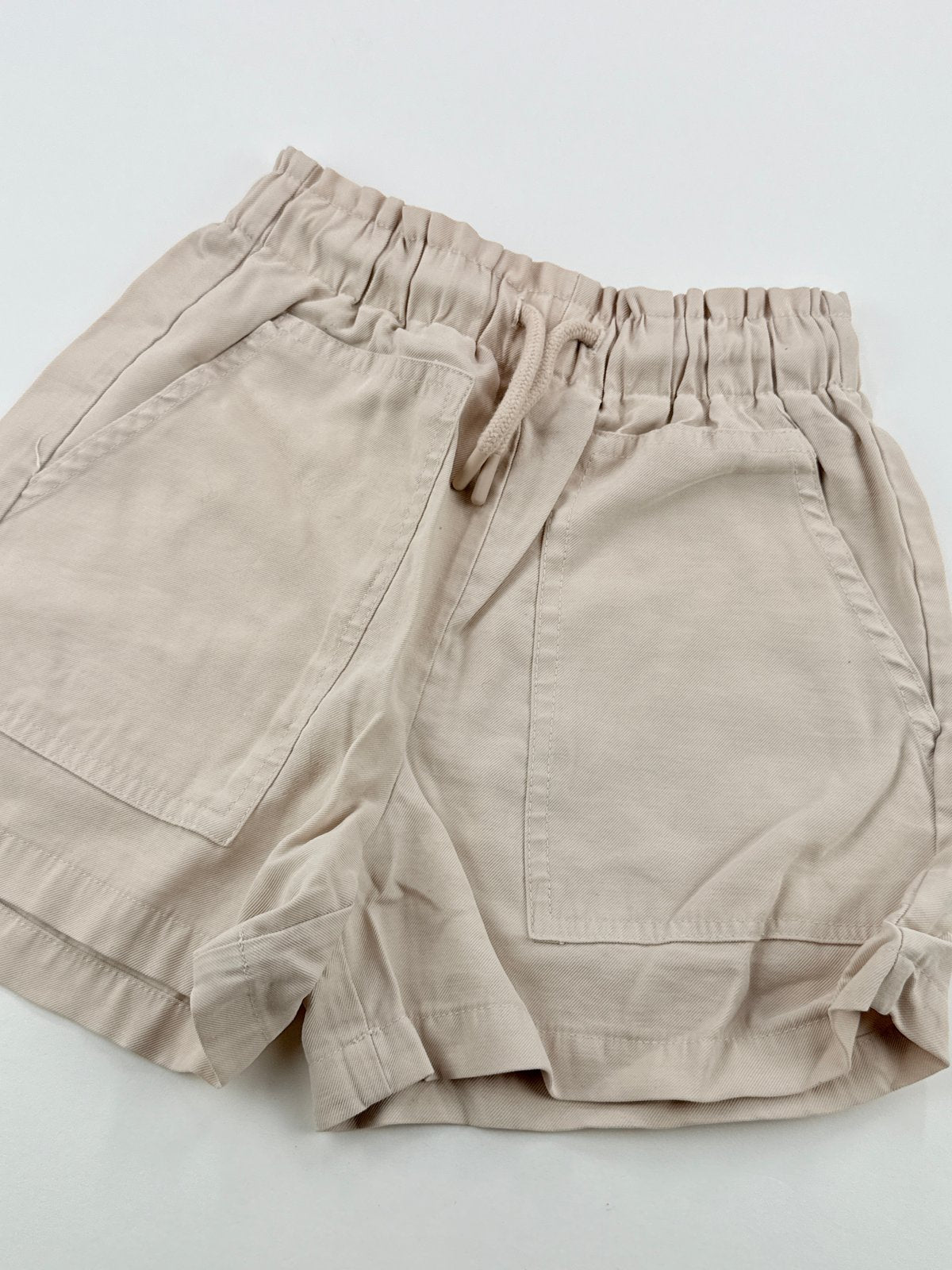 Zara Beige Paperbag Waist Shorts Size 7