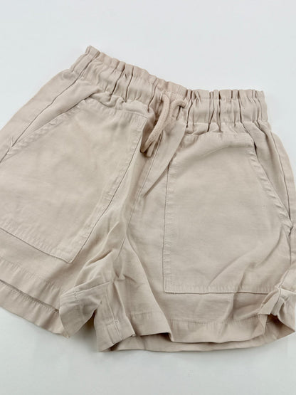 Zara Beige Paperbag Waist Shorts Size 7
