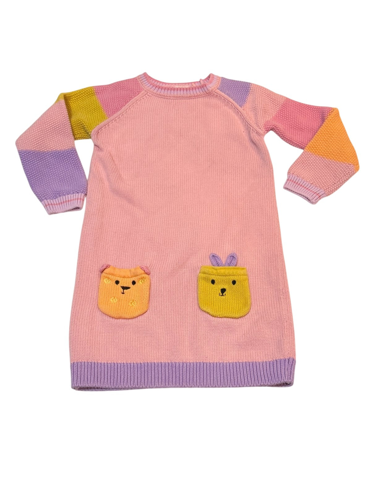 Next Colorblock Cotton Knit Dress Size 6-7Y