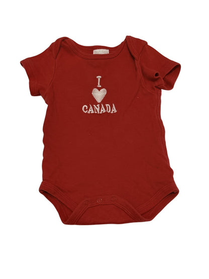 I Love Canada Red Baby Onesie 9-12m