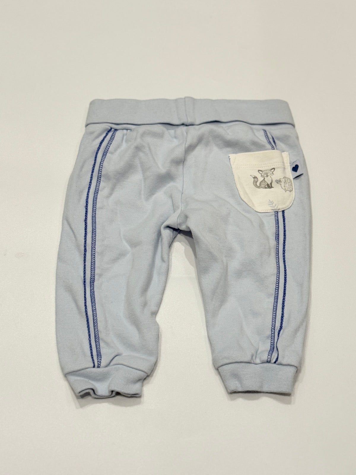 Me Too Blue Joggers with Fox Pocket 3-6M