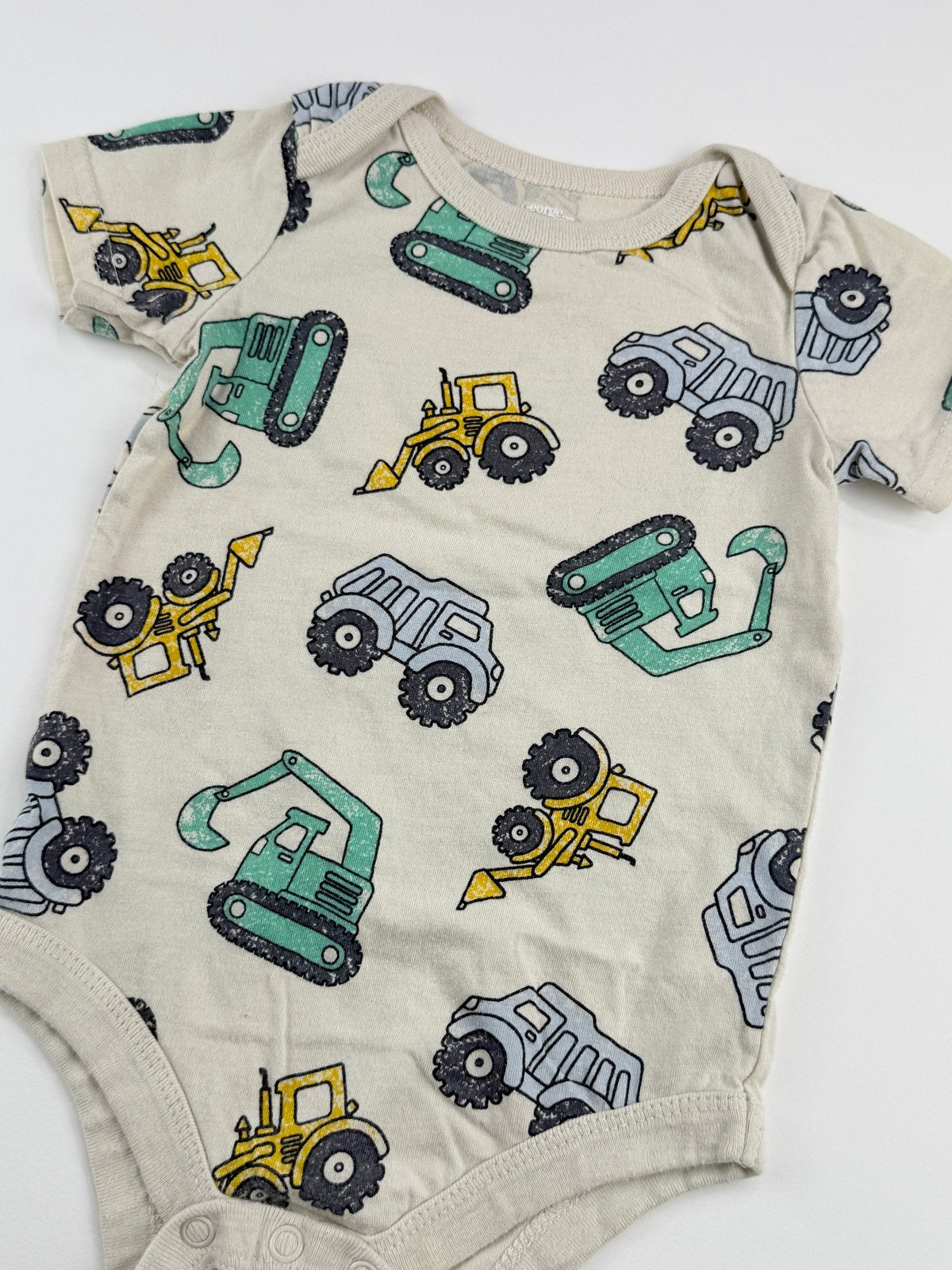 George Baby Construction Trucks Bodysuit 6-12M