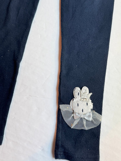 Home Run Navy Bunny Appliqué Leggings 15