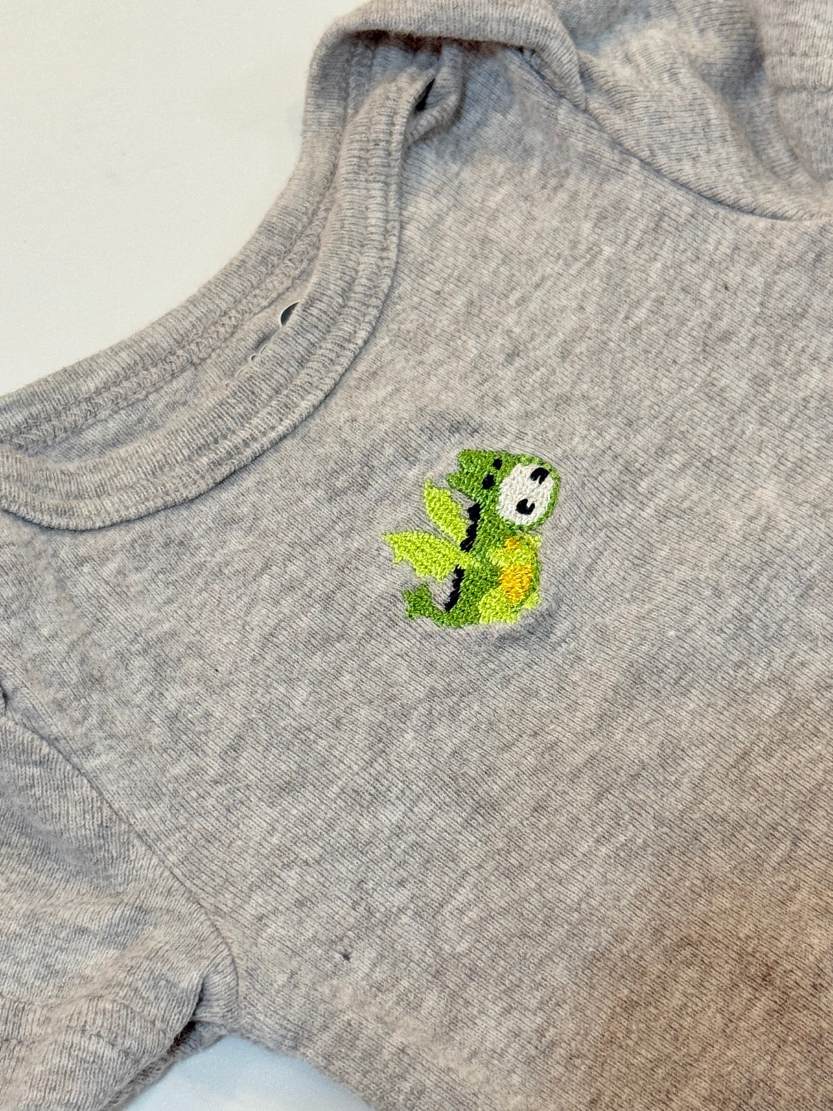 Babies R Us Gray Dinosaur Bodysuit Newborn