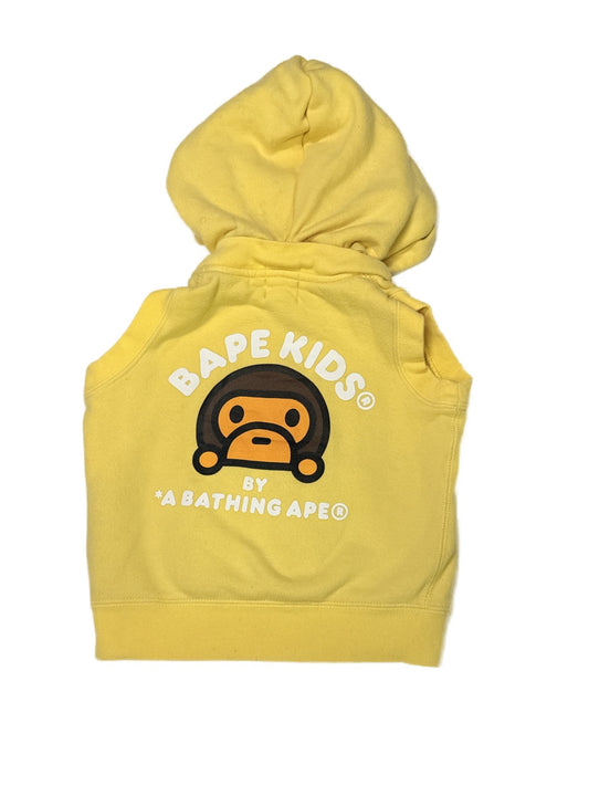 BAPE Kids Milo Yellow Zip Hoodie Vest 12-18m