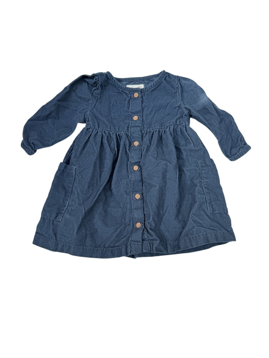 Little Planet by Carter's Blue Corduroy Dress 9m