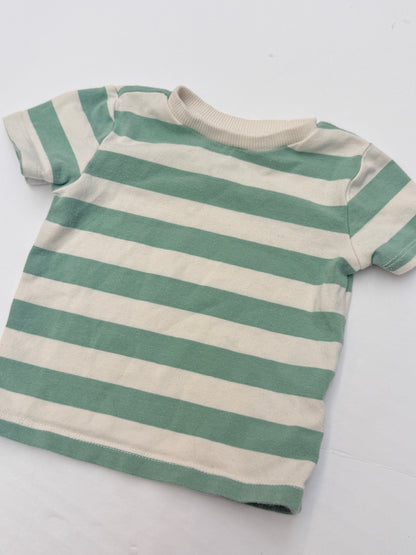 Pekkle Green Striped T-Shirt 6M