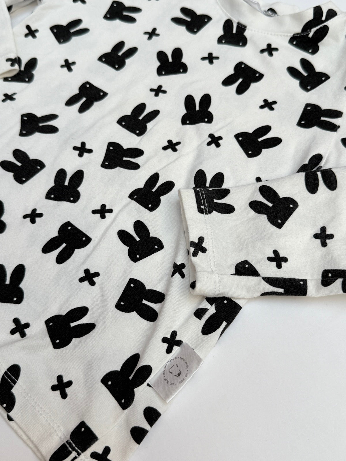 Ole Design Bunny Print Long Sleeve Top 2Y