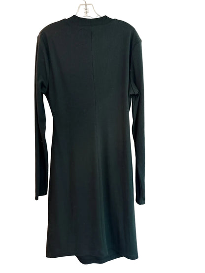 Thyme Maternity Black Ribbed Mock Neck Dress M