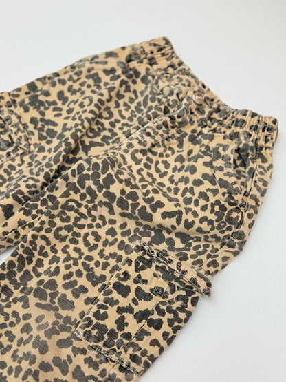 Zara Leopard Print Cargo Pants Size 4