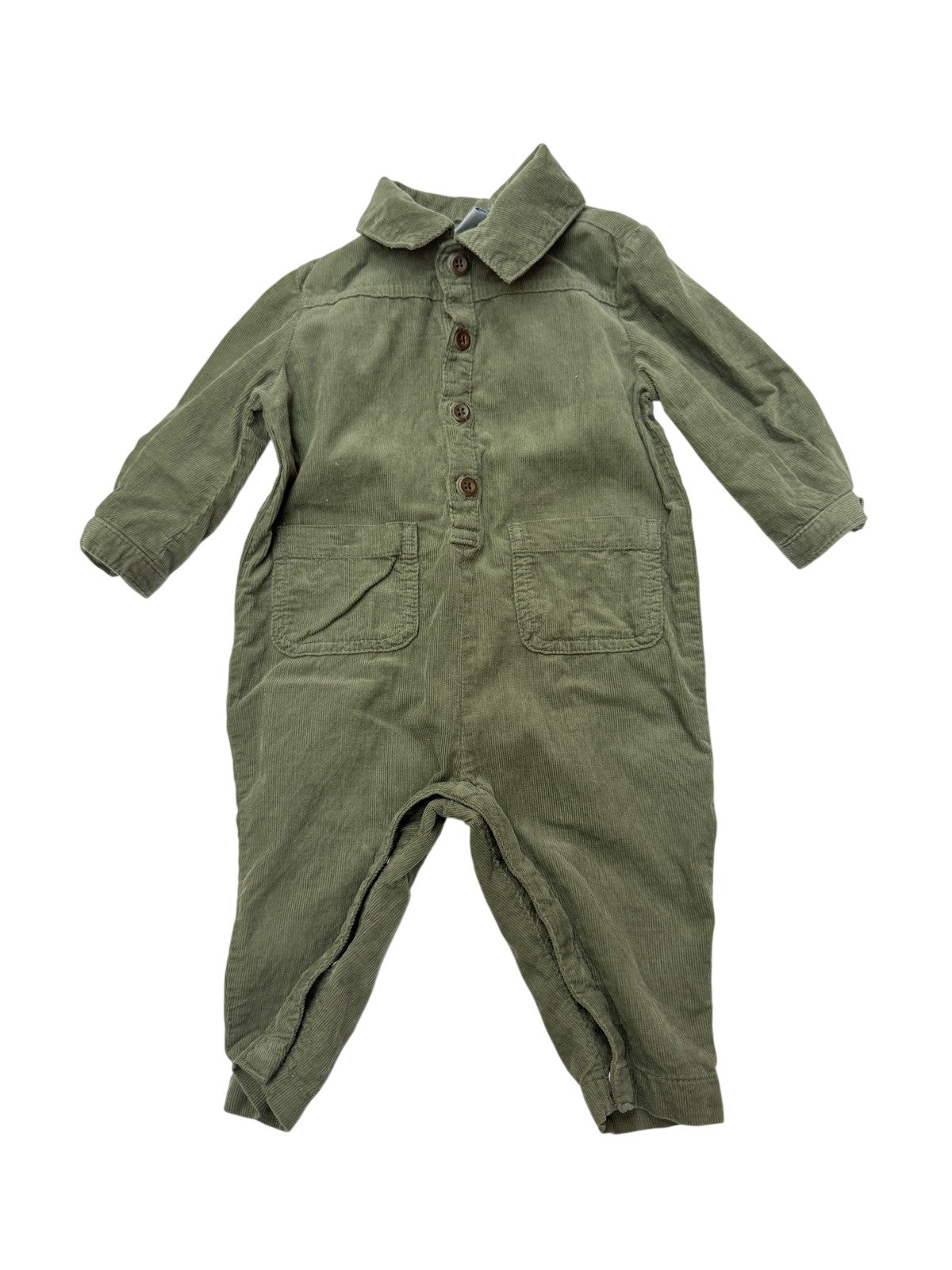 Old Navy Green Corduroy Romper 6-12M
