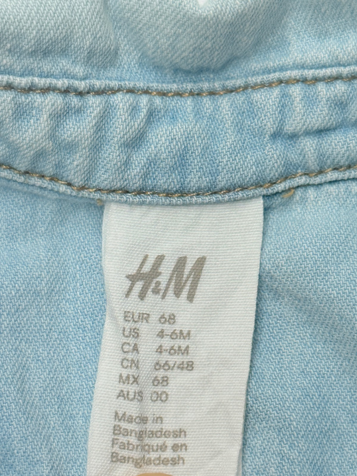 H&M Denim Chambray Snap Shirt 4-6M