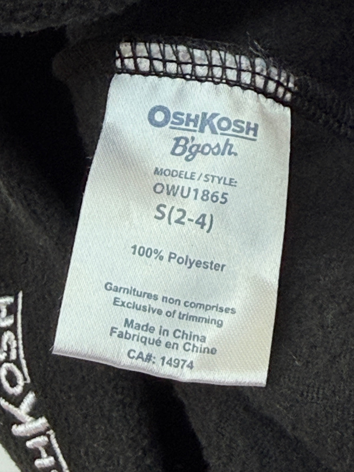OshKosh B'gosh Black Fleece Trapper Hat Size S