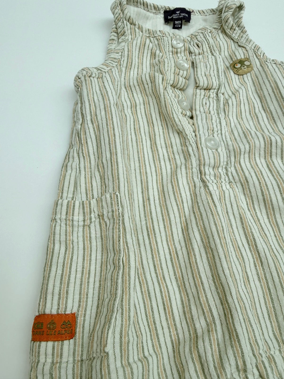 Sergent Major Striped Romper 9M