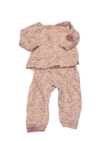 Agabang Bear Print Pajama Set 12-18M