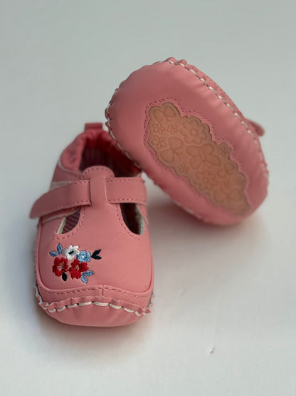 Pink Floral Mary Jane 3-6m