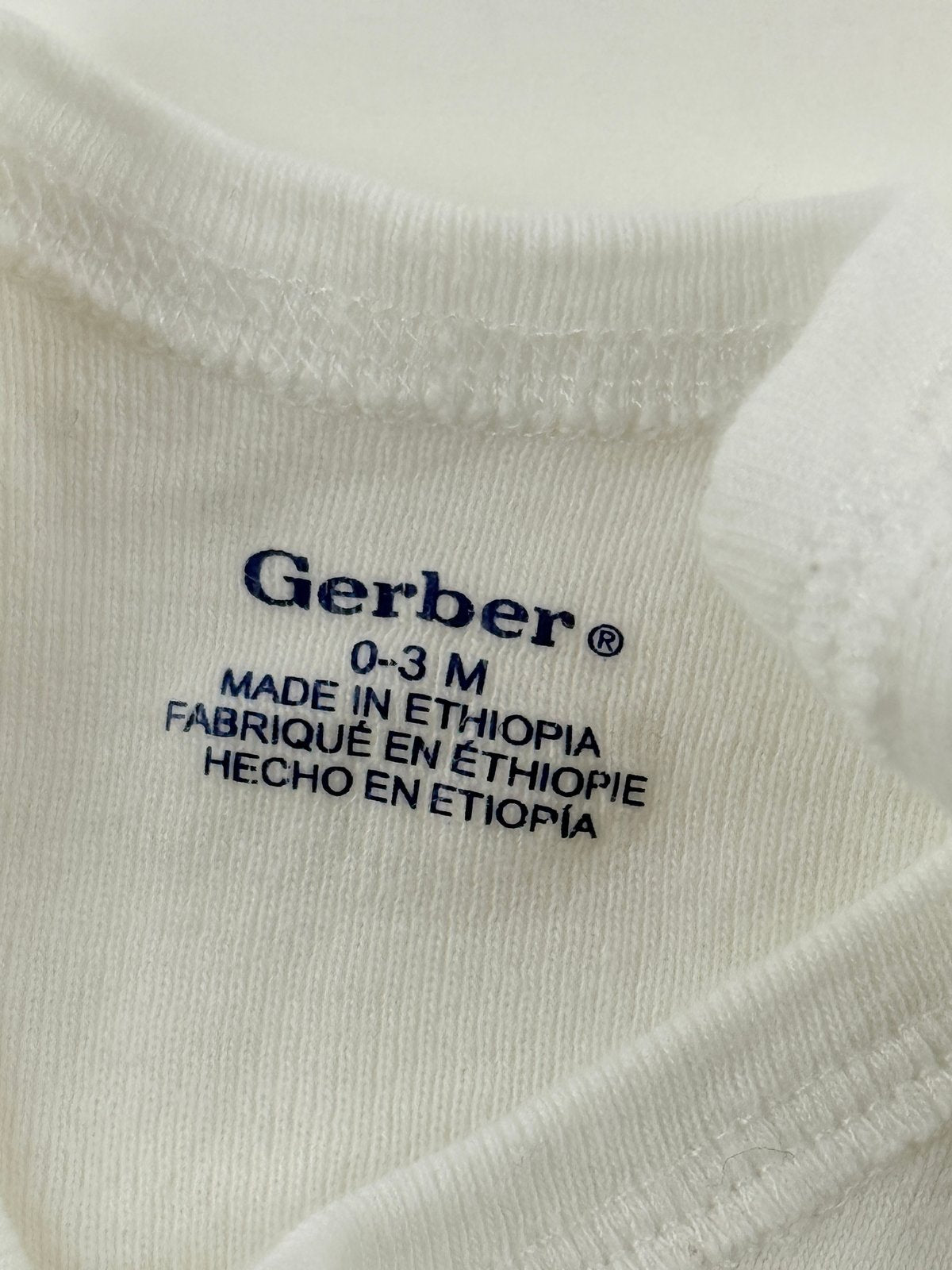 Gerber White Side-Snap Top 0-3M
