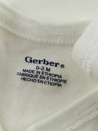 Gerber White Side-Snap Top 0-3M