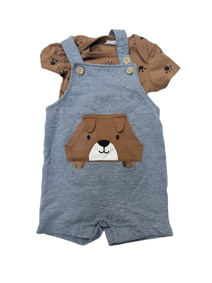 PL Baby Bear Overalls & Bodysuit Set 6M