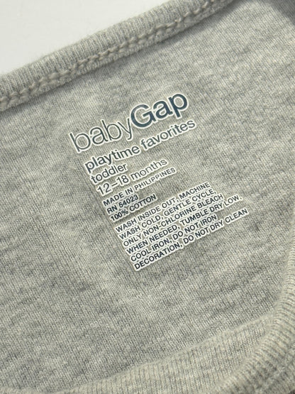 Baby Gap Book Worm Gray Long Sleeve 12-18m