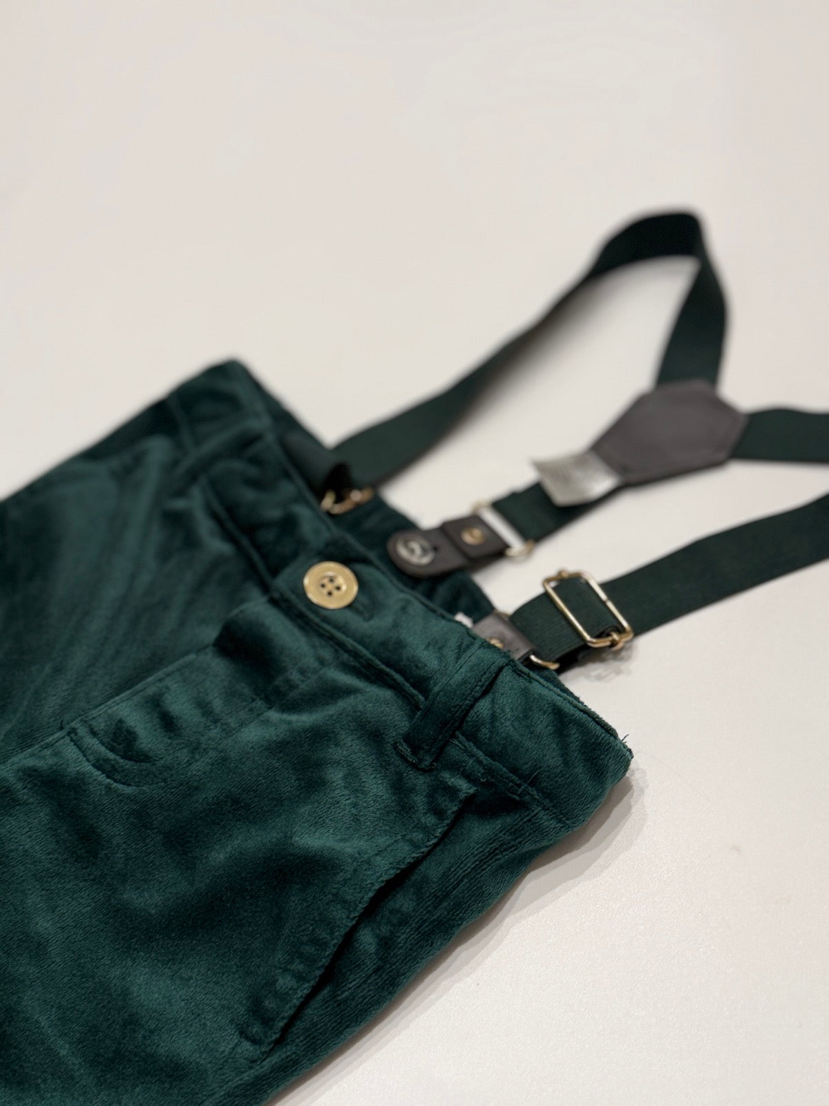 Tommy Bahama Green Velvet Pants Suspenders 0-3M
