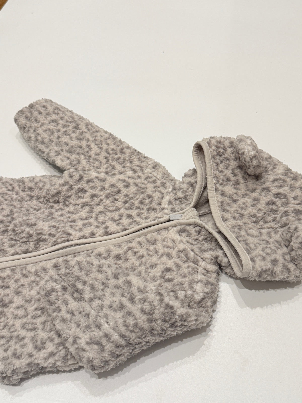 Old Navy Leopard Print Bear Hood Jacket 3-6M