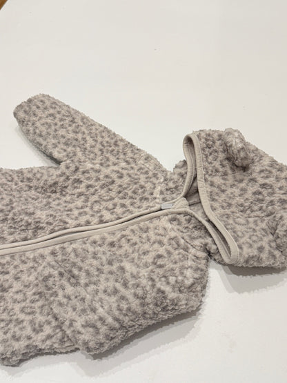 Old Navy Leopard Print Bear Hood Jacket 3-6M