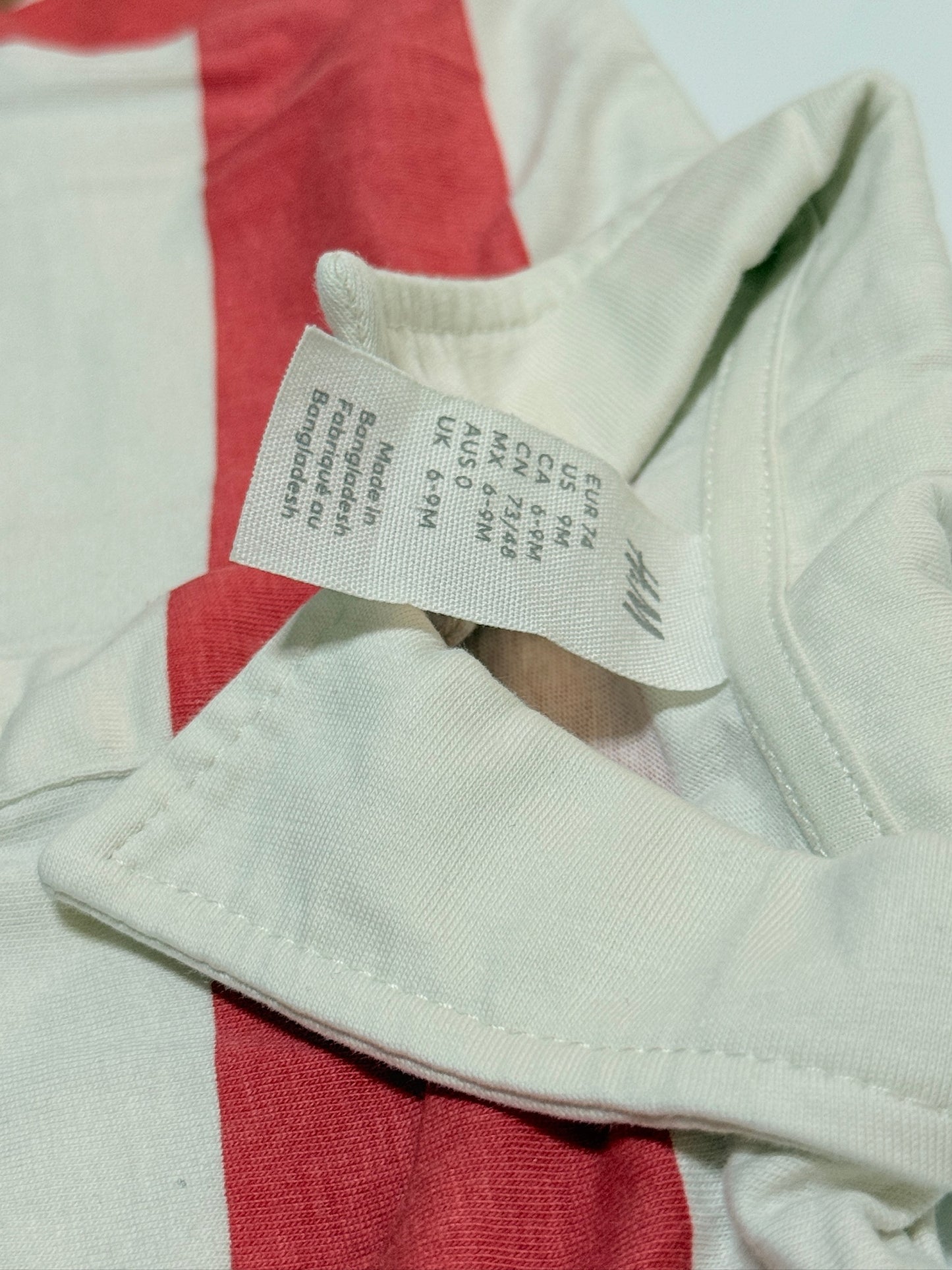 H&M 6-9m Striped Shirt