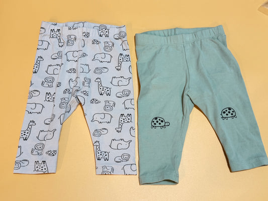 H&M leggings set of 2  2-4m