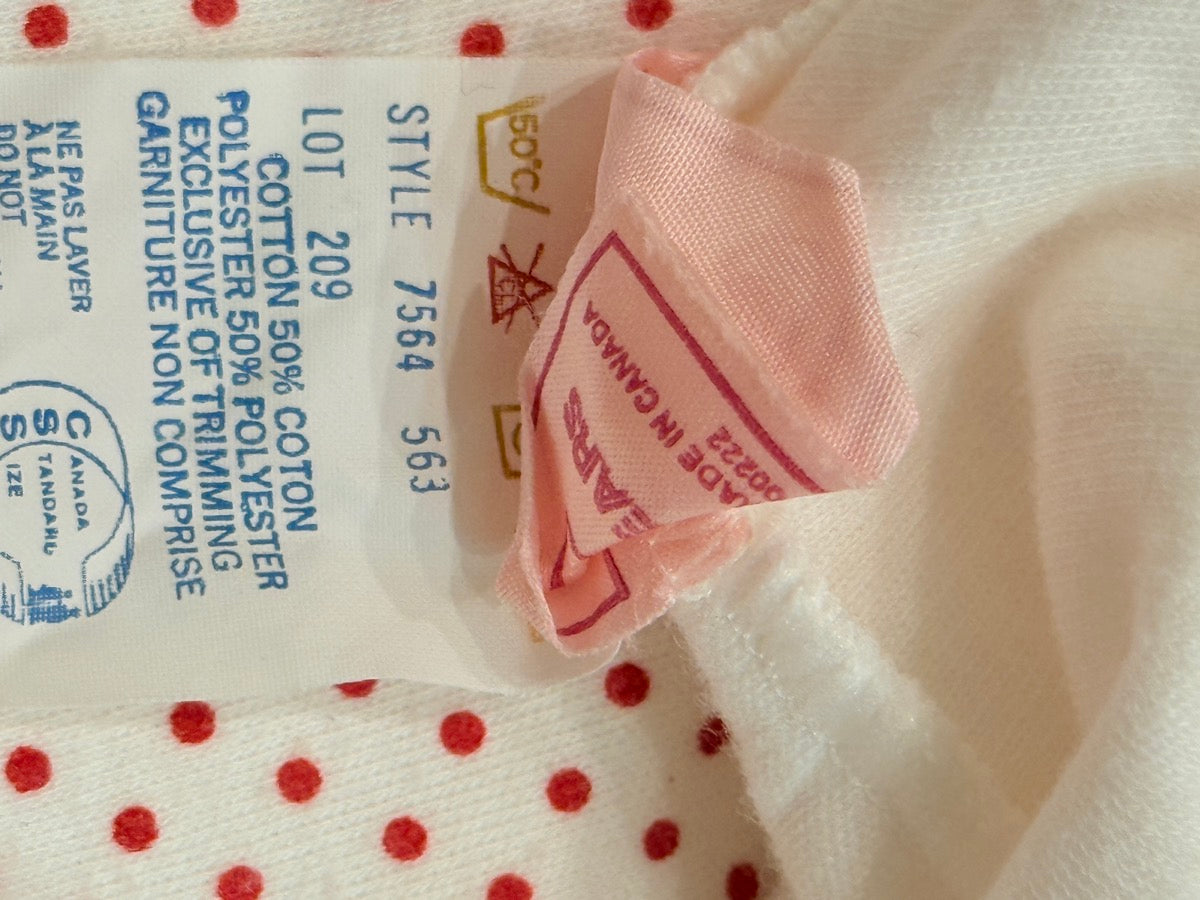 Vintage Sears Polka Dot Christmas Star Turtleneck Top 6M