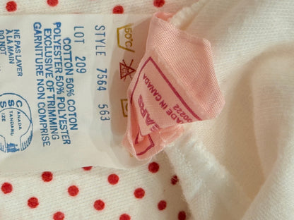 Vintage Sears Polka Dot Christmas Star Turtleneck Top 6M