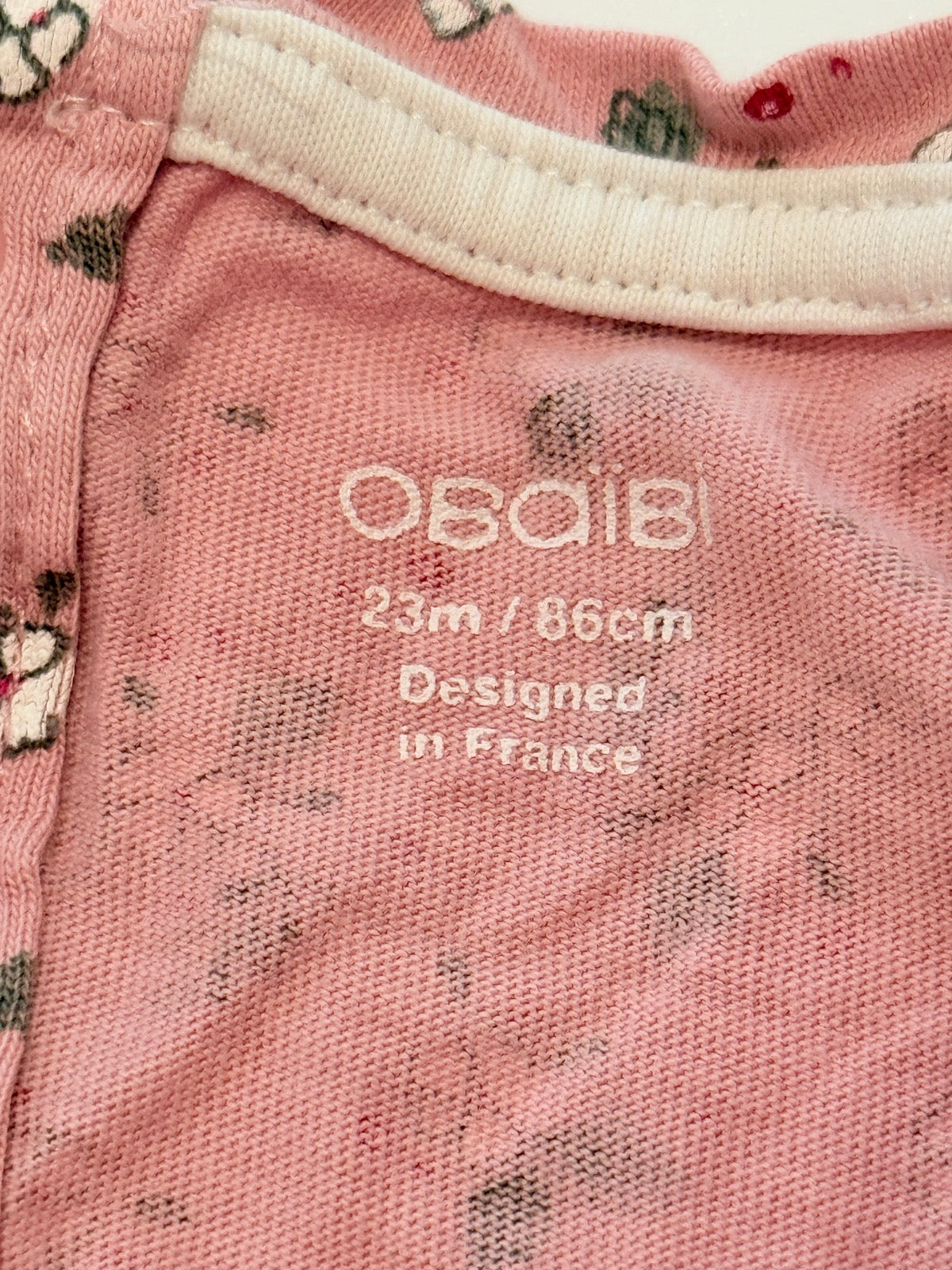 Obaïbi Floral Pink Ruffle T-Shirt 18/24M