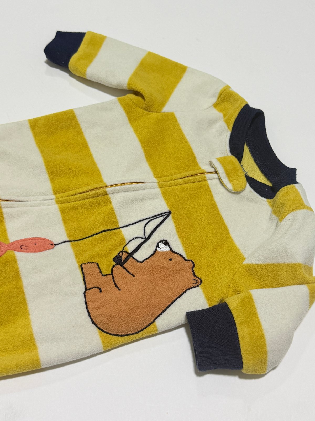 Carter's Striped Bear Fishing Fleece Sleeper 3M