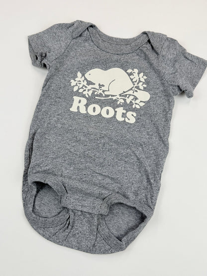 Baby Boots Gray Beaver Logo Bodysuit 6-12M