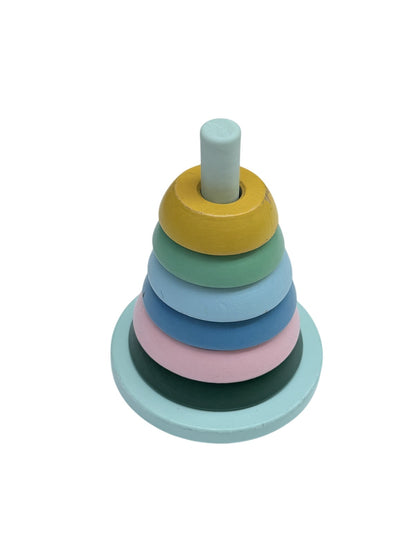Wooden Pastel Rainbow Ring Stacker Toy