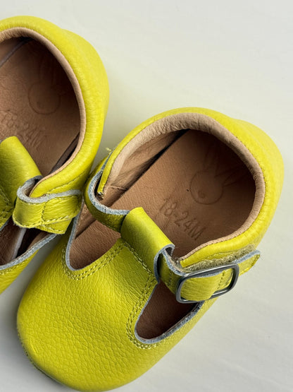 Yellow Leather T-Strap Baby Shoes 18-24M
