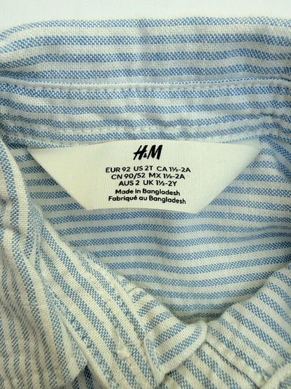 H&M Blue Stripe Button-Up Shirt 2T