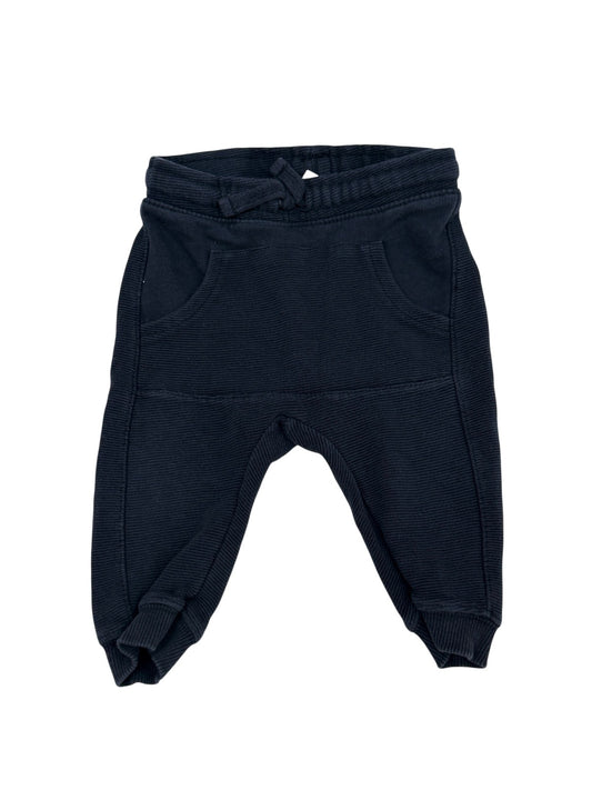 Zara Baby Black Ribbed Jogger Pants 9-12M