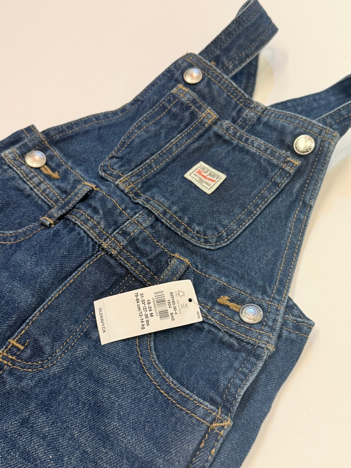 Old Navy Workwear Denim Overalls 18-24M