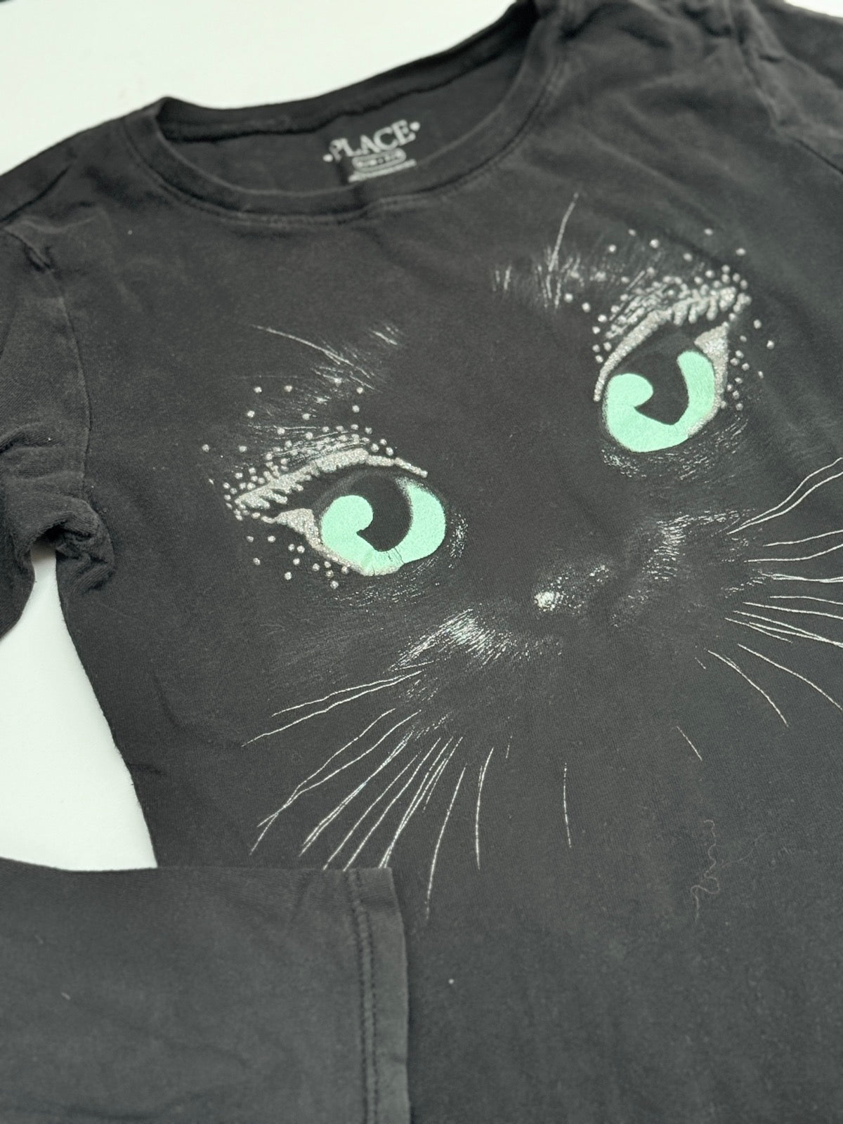 Place Cat Face Long Sleeve T-Shirt 7/8