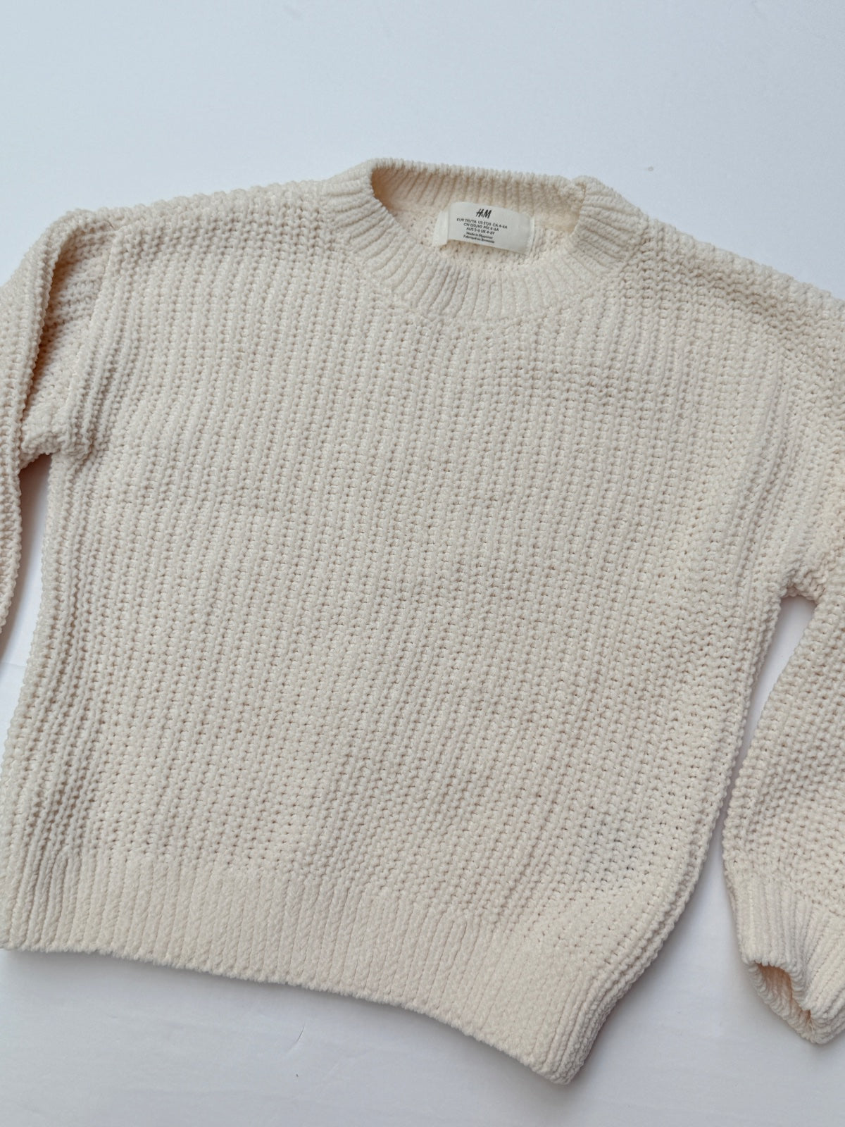 H&M Cream Chenille Knit Sweater Size 5T/6