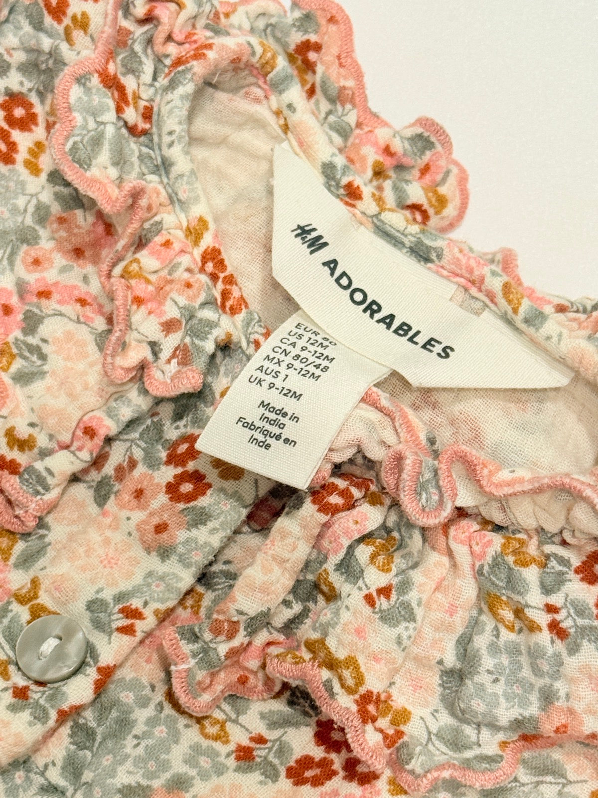 H&M Adorables Floral Ruffle Dress 9-12M
